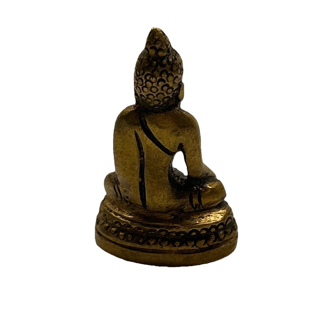 Vintage Miniature Traveling Brass Meditation Posture EUC - Picture 3 of 6